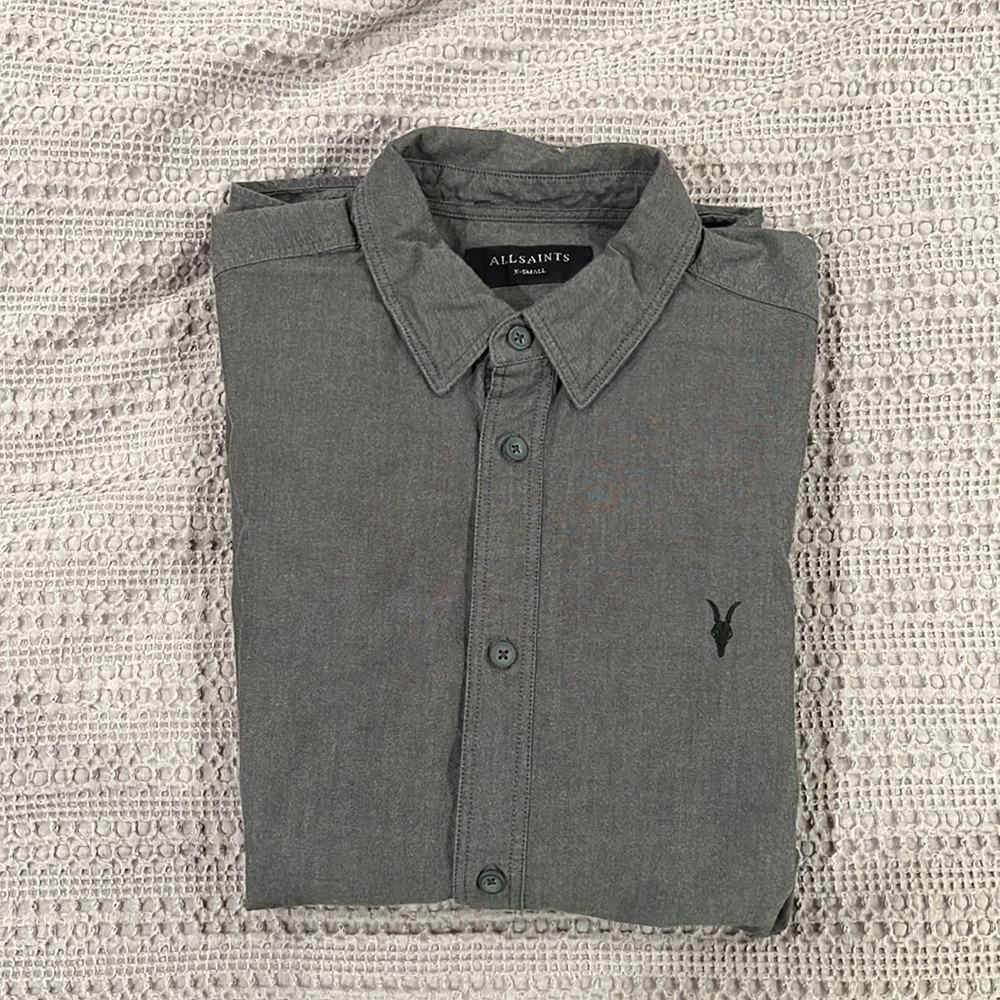 Mens All Saints Ram Skull Shirt XS